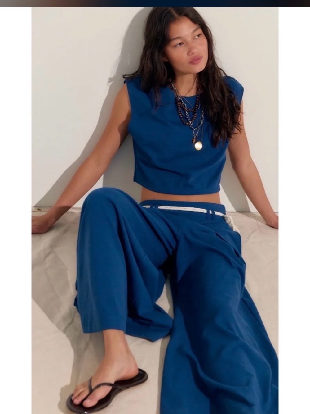 Free People Kora Wide Leg Pant Set NWT SZ M MSRP $128